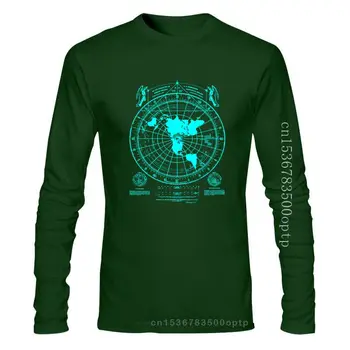 Mens Îmbrăcăminte de Pământ Plat Harta t-shirt, Pământul Este plat, Firmament, Pliuri, Ordine Mondială