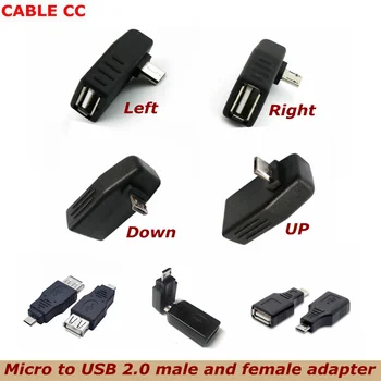 Micro USB 5 pini de sex masculin la USB de sex feminin Unghi de 90 de Grade Conector de Date de Sincronizare Adaptor OTG pentru Masina MP4, Telefon Mobil U Disc