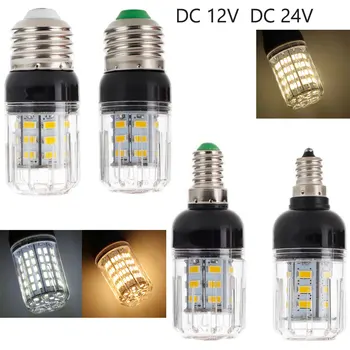 Mini Lampa LED E27 E26 E12 E14 Porumb Bec SMD5730 DC 12V 24V 27LEDs Candelabru Lumânare LED Pentru Decor Acasă