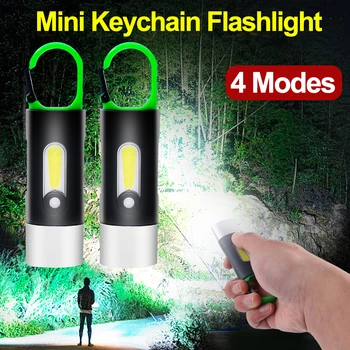 Mini Portabil Ultra-luminos LED-uri USB Reîncărcabilă Lanterne Breloc Lumina de Lucru 4 Moduri Torch Lampă rezistent la apa Lanterna Camping