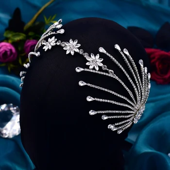 Mireasa Ornament de Par Femeie Frizură pentru Petrecerea de Concurs Bentita de Cristal Coroana de Mireasă Strălucitoare Nunta Bal Accesorii de Par