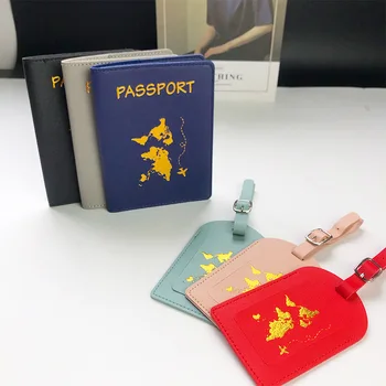 Moda Bagaje Tag-Uri De Piele Geantă De Voiaj De Identificare Sac De Afaceri Bagaje Tag-Ul Decoratiuni Accesorii De Călătorie Pașaportul De Acoperire
