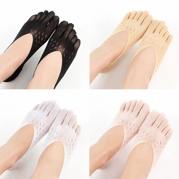 Moda Moale Cinci Degete Sosete Low-Cut Respirabil Invizibil Ciorap Elegant, De Culoare Solidă Deget De La Picior Ciorap Sexy Gol Afară Ciorap Subțire De Vară
