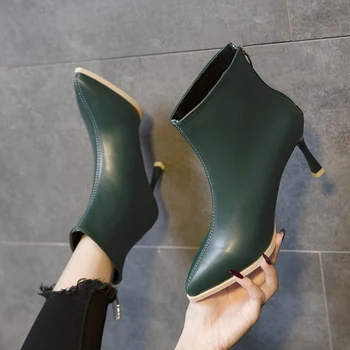Moda subliniat glezna cizme femei subțire cizme de toamna si iarna 2023 nou tocuri inalte femei cizme stiletto