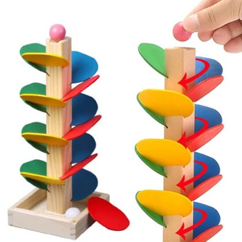 Montessori Jucărie De Învățământ Blocuri Din Lemn De Arbore De Minge De Marmură Alerg Joc De Copii Pentru Copii Inteligenta Devreme Juguetes Educație
