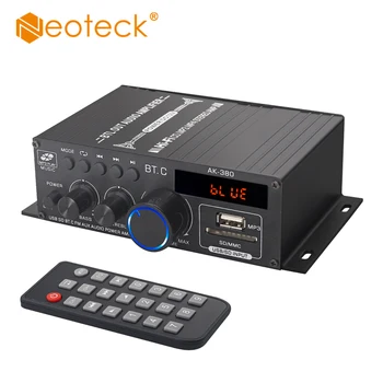 Neoteck AK-380 2.0 CH Bluetooth-Compatibil 5.0 Receptor Amplificator Audio de Putere cu Bass & Treble Control Music Player Sunet Amp