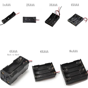 Noi 1x 2x 3x 4x AAA Baterii Cutie de Caz Suport Cu Sârmă Conduce alături De Cutia Bateriei Conectarea Lipire Pentru 1-4 buc Baterii AAA