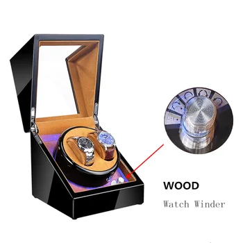 Noi Din Lemn Ceas Bobinat Negru Automată Watch Winder Pentru Ceasuri Mecanice Ceas De Moda De Depozitare Organizator Titular