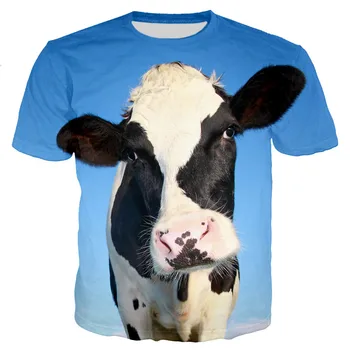Noi Vacă Amuzant Bărbați Și Femei de Moda de Vară se Răcească 3d de Imprimare T-shirt Stil Casual Street Sport Respirabil Lumina de Fitness