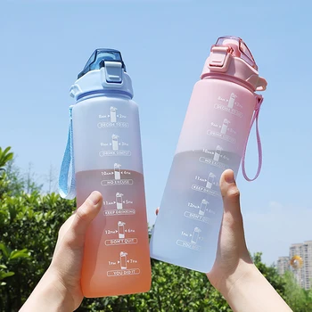 Noul Sport 1000ml Sticlă de Apă cu Paie de Călătorie în aer liber Portabile, Etanșe Drinkware Plastic BPA Free Cupe de Băut
