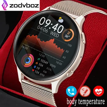 Noul Temperatura Corpului Smartwatch Bărbați Femei Full Touch de apelare Bluetooth Smart Watch Femei IP67 rezistent la apa de Fitness Ceasuri Barbati+ cutie