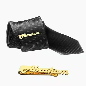 Nume personalizat Clip Cravată Pentru Bărbați Personalizate Personalizate din Oțel Inoxidabil Cravată Bar Pin Gât cravată clemă Simplă de Moda de Craciun Cadouri