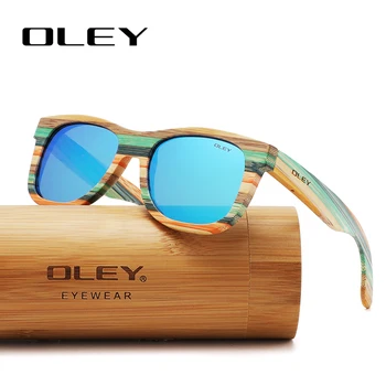 OLEY 2020 Bambus ochelari de Soare Barbati Femei Polarizati Oglinda Full-Frame Nuanțe de Lemn Ochelari Manual Suport logo-ul personalizat Y5915