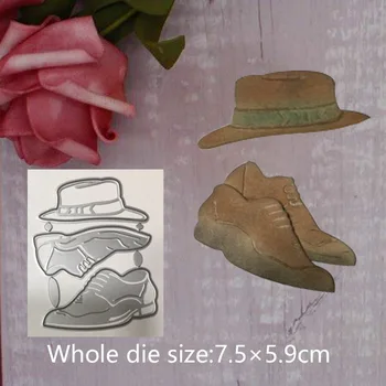 Omul pantofi din Piele pălărie de Metal de Tăiere din Oțel Relief Moare Pentru Scrapbooking ambarcațiuni de hârtie decor acasă Ambarcațiuni 7.5*5.9 cm