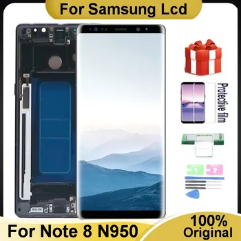 Original NOTA 8 LCD Pentru Samsung Galaxy Note 8 Display Cu Rama AMOLED N950F SM-N950A N950U LCD Touch Ecran Digitizor de Asamblare