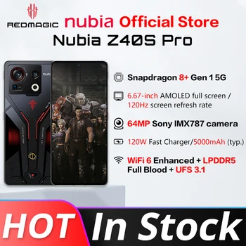 Original Nubia Z40s Pro 5G SmartPhone 6.67 inch 144Hz Ecran Snapdragon Gen 8+ Octa Core 50MP Triplă Camera 80W/120W QuickCharge