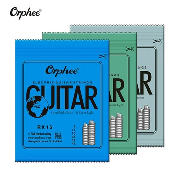 Orphee Metal Chitara Electrica, Siruri de caractere Stabilit Serie RX Practicat Hexagonale din Oțel Carbon cu 6 corzi pentru Chitara Piese de Instrumente Muzicale