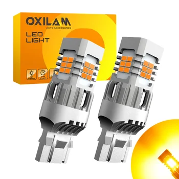 OXILAM 2 buc LED T20 Nici Hyper Flash WY21W W21W 7440 7444NA Bec LED Canbus fara Eroare Lampa de Semnalizare 3020 SMD Auto Lumina de Chihlimbar Galben