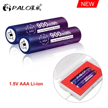 PALO 1.5 v aaa litiu li-ion baterie reîncărcabilă 900mWh AAA Baterie Reîncărcabilă+Usb AAA Încărcător De 1,5 v litiu AA AAA