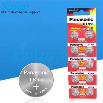 Panasonic 10buc AG12 LR43 186 0%Hg pentru Ceasuri, Jucării de 1,5 V Celule baterii Alcaline Pentru calculator 0%Hg