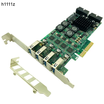 PCI Express PCI-E USB 3.0 Card de Expansiune Fonduri 8 Porturi USB 3.0 Controler SATA Putere Independentă 4 Canale pentru Camera Server