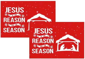 Pentru 1Pair/2 buc Isus este Motivul pentru Sezonul Reflectorizante Autocolant Decal,Crăciun Roșu de Iarnă Decal Laptop