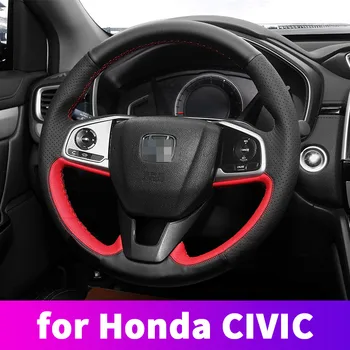 pentru Honda Civic al 10-lea 2018 2019 2020 2021 DIY capac volan sport cusute de mână mâner pătrat decor modificarea