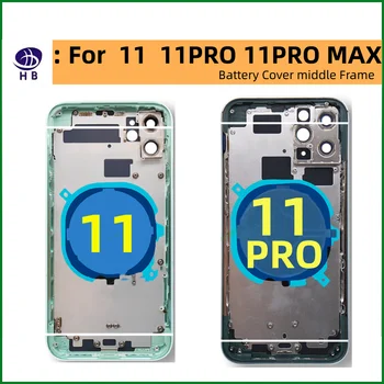 Pentru iPhone 11 11PRO 11PROMAX Capac Spate + Mijlocul Șasiului + SIM Tray+Laterale-Cheie de Asamblare Bateria Capacul Carcasei Ansamblului de locuințe