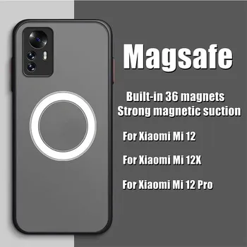 Pentru Magsafe de Încărcare fără Fir Magnetic Cazuri Pentru Xiaomi Mi 12 Pro Mi 12X Km 12 Mată Placare Silicon Moale TPU Capacul Protector