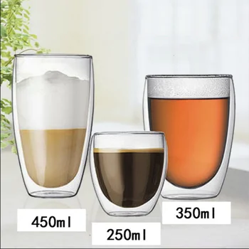 Perete dublu de Sticla Forma de Ou Cappuccino Latte Cana de Cafea de Izolare Anti-opărire Lapte Cola Ceașcă de Ceai de Apă Potabilă Pahar Cadouri