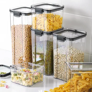 PET Plastic Container de Depozitare Transparente care pot fi Stivuite Alimentare Cutie de Depozitare Bucătărie, Spaghete, Tăiței Containere Sigilate Recipiente pentru Alimente