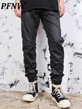 PFNW Darkwear Strat de Ceara Pânză Subțire de Montaj Elastic Blugi Pantaloni Casual Barbati Nișă Design Elegant Stil Pantaloni Drepte 12A4618