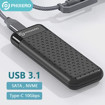 PHIXERO M2 NVME Caz SATA SSD Cabina de Hard Disk Extern de Locuințe 2230 2242 2260 2280 Disc Cutie de Depozitare pentru PC, Laptop, Notebook