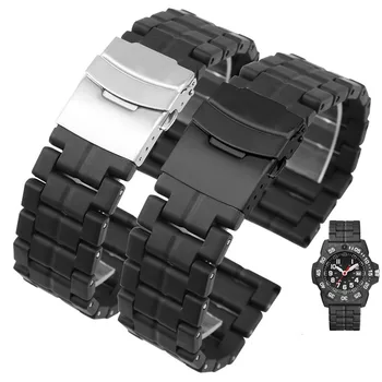 Plastic oțel watchband pentru Luminox 3050 3051 trupa ceas sport mans ceasuri accesorii 23mm ceas bratara bretele negre