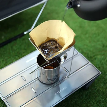 Pliere Portabil De Cafea Prin Picurare Rack Pumn Mână Filtru De Cafea Con Sta În Aer Liber Camping Din Otel Inoxidabil Titular Bea Cupa Dripper