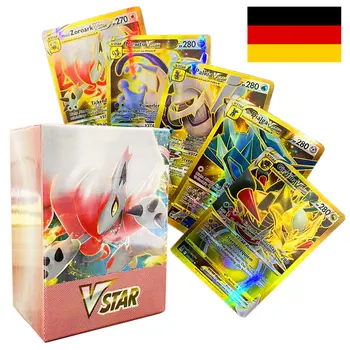 Pokemon Cărți în limba germană Vstar Vmax GX Limited Curcubeu Strălucitor Arceus pe Pikachu Charizard Holografic Carti de Joc Copii Cadou