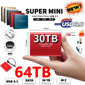 Portable 1TB M. 2 SSD 500GB 2TB 4TB de Tip C Hard-Disk Extern Usb 3.1 8TB Mobile în Stare Solidă 16TB Hard disk-uri pentru Laptop