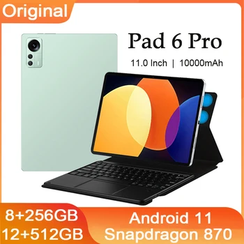 Premiera mondială Pad 6 Pro Tablet Android 11 Inch 120Hz WQHD+ Display Tablete Snapdragon 870 10000mAh 8GB 256GB Dual 5G Tablete PC