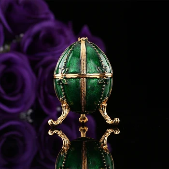 QIFU Royal Verde rusă Ou Faberge cu Strasuri pentru Suvenir