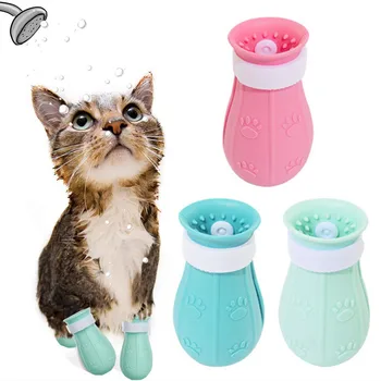 Reglabil Anti-zgârieturi Pisica Baie de Pantofi Silicon Pisici Laba Protector Cizme Picior de Pisică Acoperire pentru Tăierea Unghiilor Pet Intretinere Consumabile