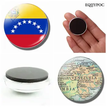 Republicii bolivariene a Venezuelei Pavilion Hartă 30 MM Frigider Autocolante Magnet Decor Acasă Cabochon Sticla Decor Frigider Cadou