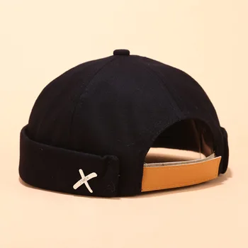 Retro Brimless capac Pălărie Pălărie Reglabil Proprietar Respirabil Beanie Pălărie de Marinar Capac Vintage Hip Hop Bărbați Capace Pălărie cu Litera X
