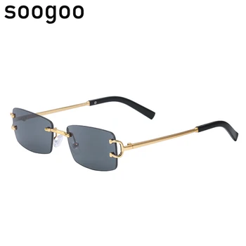 Retro Dreptunghi ochelari de Soare Barbati 2022 Brand de Lux de Designer de Moda de Epocă fără ramă Ochelari de Soare Pentru Femei Nuante UV400 Ochelari