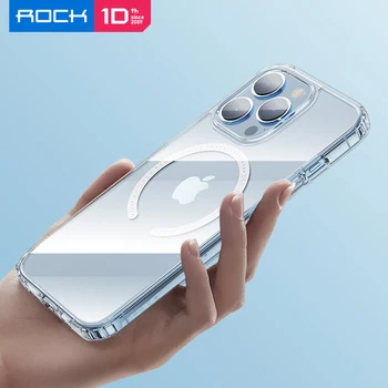 ROCK Magnetice Caz Clar de Telefon pentru iPhone 13 Pro 13Pro Max 2021 Transparent Capacul din Spate Pentru Mag de Încărcare Wireless Magnet Caz