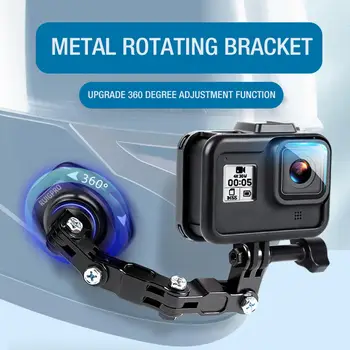 Rotativ 360° Casca Motocicleta Suport pentru GoPro Camere video de Acțiune Aliaj de Aluminiu Suport
