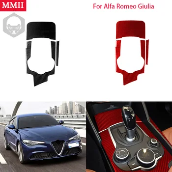 RRX Fibra de Carbon Interior pentru Alfa Romeo Giulia 2017 2018 2019 Schimbătorului de Viteze Panou Acoperire Cadru Trim Autocolante Accesorii Auto