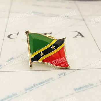 Saint Kitts și Nevis Pavilion Ace de Rever Epoxidice Cristal Metal Emailat Insigna Vopsea Brosa Suvenir Costum de Personalitate
