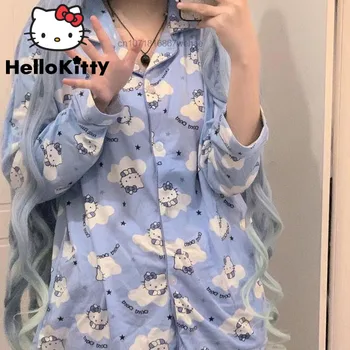 Sanrio Hello Kitty Desene Animate Minunat Elegant, Confortabil De Moda Toamna Iarna Jachete Largi Casual Homesuits Femei Seturi De Pijama