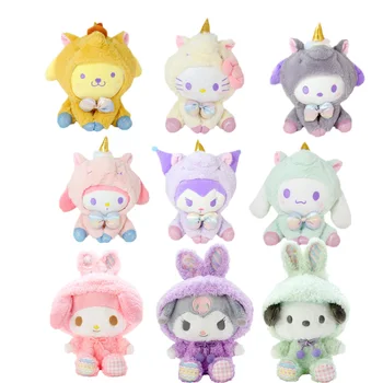 Sanrios Kuromi Melodia Mea Cinnamoroll Kittys Pochacco Pompom Purins De Pluș Unicorn Iepurașul De Paște Anime Pluș Jucarii Copii Cadouri