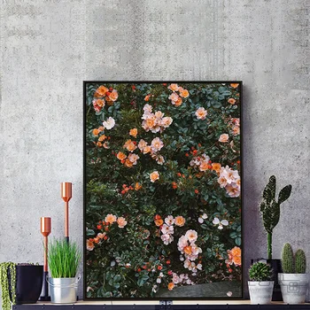 Scandinave moda poster floare trandafir pene stil nordic wall art print pe panza pictura moderna living decorul camerei imagine